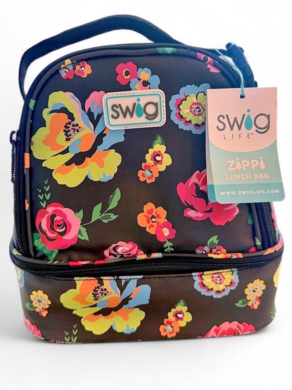 Swig Life Zöppi Floral Black Insulated Lunch Bag